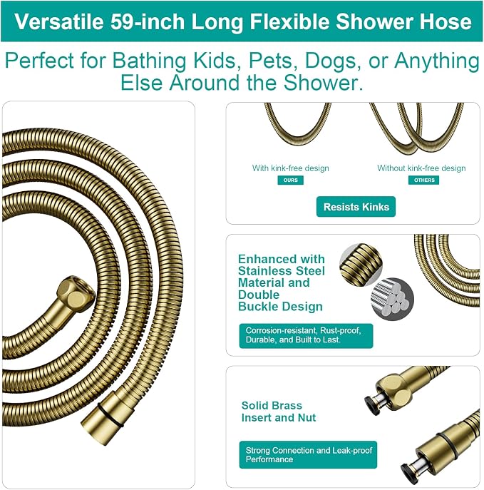 Shower Slide Bar Handheld Shower Head - Image 5
