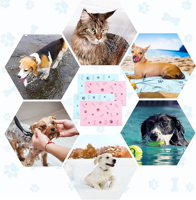 Chumia 4 Pcs Dog Towels for Drying Dog Puppy Bulk Microfiber Absorbent Paw - Image 6