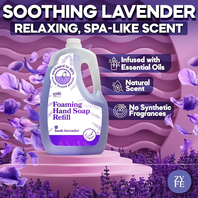 Lavender Hand Soap Refills Foam, 64oz Liquid Hand Soap Foam Refill in Recycled - Image 5