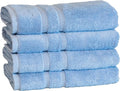 Mosobam Luxury Turkish Set of 4 Hand Towels 16X30 Allure Blue 700 GSM Bamboo by Mosobam
