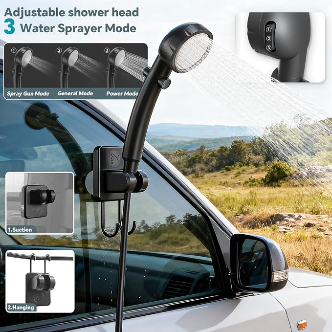 SHIJING Portable Shower with Heater, 8000mAh Rechargeable Battery - Image 6