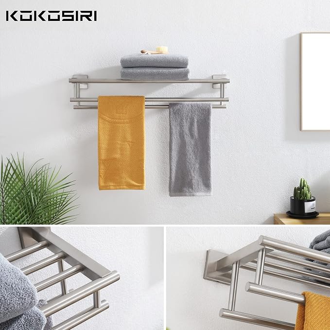 KOKOSIRI 20 Inch Towel Rail Towel Shelf - Image 7