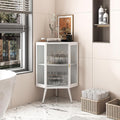 Corner Storage Cabinet with Glass Door by PRINKROOMY