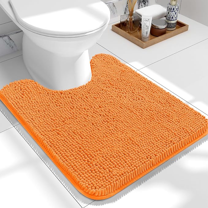 OLANLY Toilet Rugs U-Shaped 24x20, Extra Soft Absorbent Chenille Contour by OLANLY