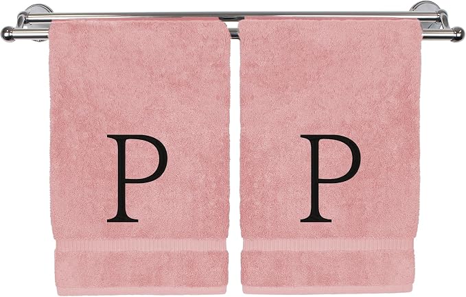 Monogrammed Hand Towel, Personalized Initial Gift, Extra Absorbent 100% Turkish by BareCotton