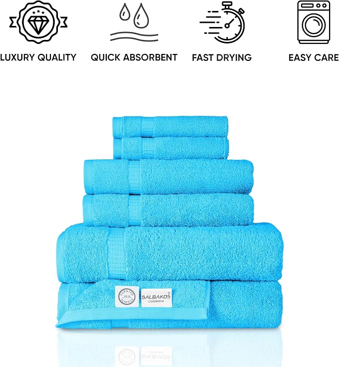 SALBAKOS 100% Turkish Cotton 6-Piece Towel Set | Heirloom Quality Hotel & Spa - Image 6