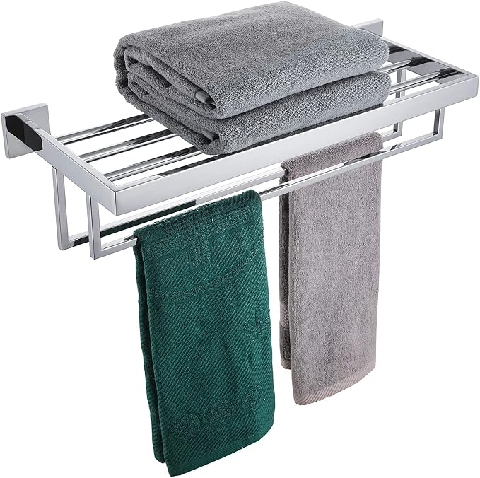KOKOSIRI Bathroom Towel Shelf 20-Inch Chrome Towel Rack by KOKOSIRI