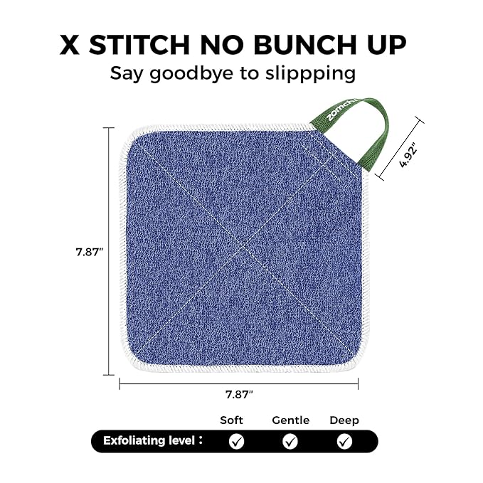 ZOMCHI Exfoliating Wash Cloths for Face and Body, Dual Sided Scrub Bath Cloth - Image 6