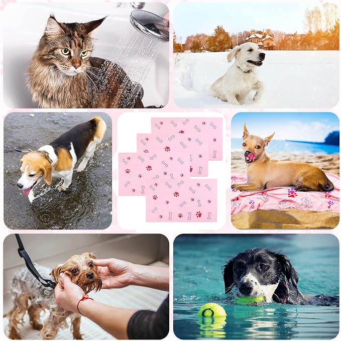Chumia 4 Pcs Dog Towels for Drying Dog Puppy Bulk Microfiber Absorbent Paw - Image 2