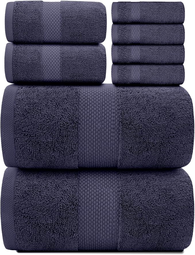 White Classic Luxury Bath Towel Set of 8 Pieces by WhiteClassic