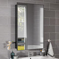 Black Modern Bathroom Medicine Cabinet, 17x30 Inch Wall Mounted Surface Mount by LDarqeer