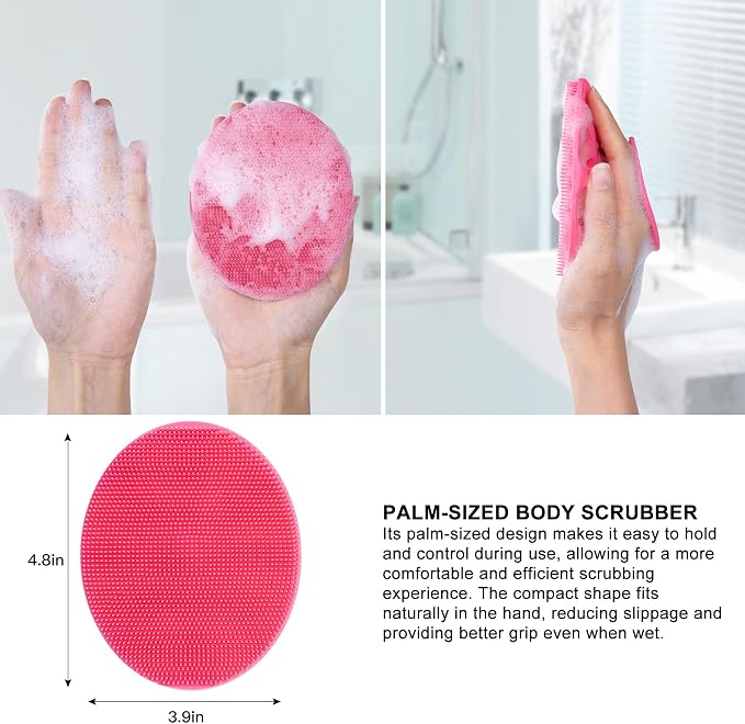 Food-Grade Soft Silicone Body Cleansing Brush Shower Scrubber, Gentle - Image 4