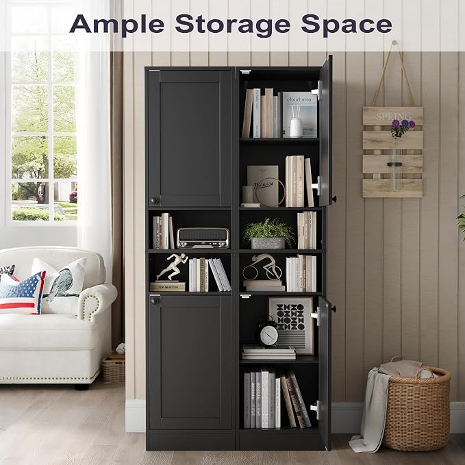 67" Tall Bathroom Cabinet with 2 Doors, Narrow Freestanding Floor Cabinet - Image 3