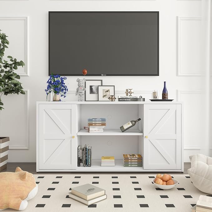 Metal Storage Cabinet with 2 Barn Doors, Farmhouse Sideboard Buffet Cabinet - Image 7