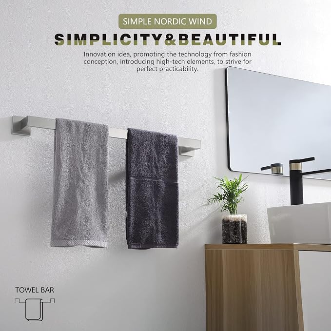 KOKOSIRI 20-Inch Single Towel Bar, Bathroom Kitchen Towel Holder, Wall Mounted - Image 5