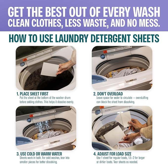 Sudstainables Laundry Detergent Sheets 60 Loads – Dissolvable Laundry Sheet - Image 5