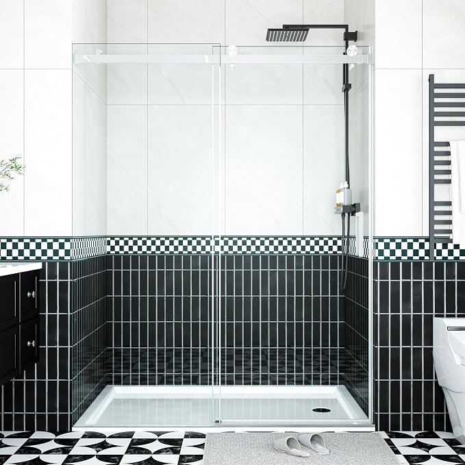 56-60" W x 76" H Frameless Sliding Shower Door, Features 5/16" Clear Tempered - Image 6