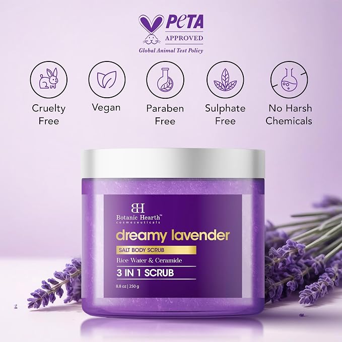 Botanic Hearth Dreamy Lavender Body Scrub 8.8 Fl Oz | Gently Exfoliates and - Image 4
