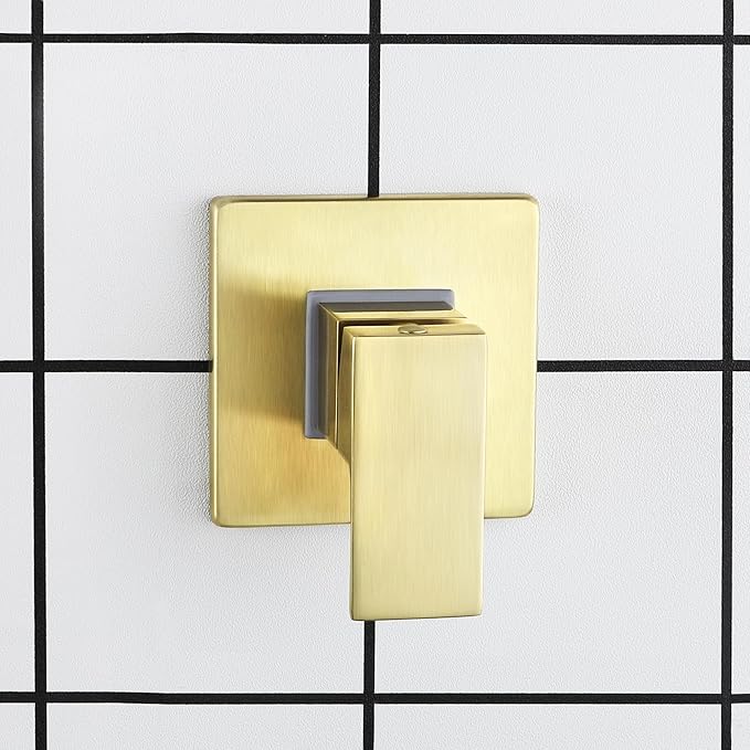 SKOWLL Shower Valve Kit Brushed Gold Shower Handle Valve Trim Kit, Wall Mount - Image 6