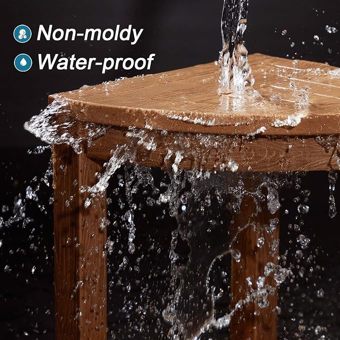 Corner Shower Stool for Shaving Leg, Waterproof Bathroom Shower Bench Seat for - Image 5