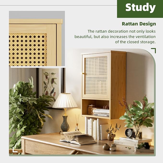 Bathroom Wall Cabinet, Bamboo Over-The-Toilet Storage Organizer - Image 6