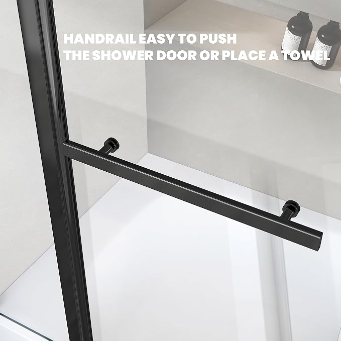 Bathroom Pivot Tub Glass Door 36" W*55" H, Folding Bathtub Shower Door Screen - Image 4