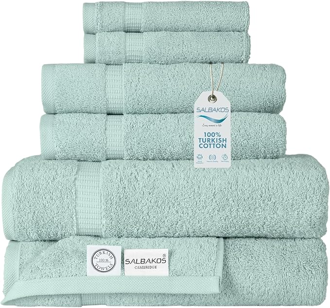 SALBAKOS 100% Turkish Cotton 6-Piece Towel Set | Heirloom Quality Hotel & Spa by SALBAKOS