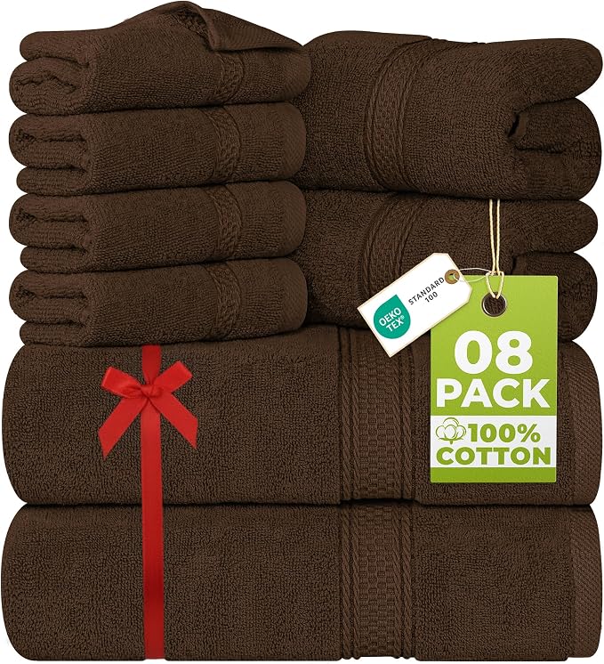 Utopia Towels 8-Piece Premium Towel Set, 2 Bath Towels, 2 Hand Towels, and 4 by UTOPIATOWELS
