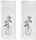 SKL Home Daisies in Vase Hand Towel 2pc Set by SKLHomebySaturdayKnightLtd