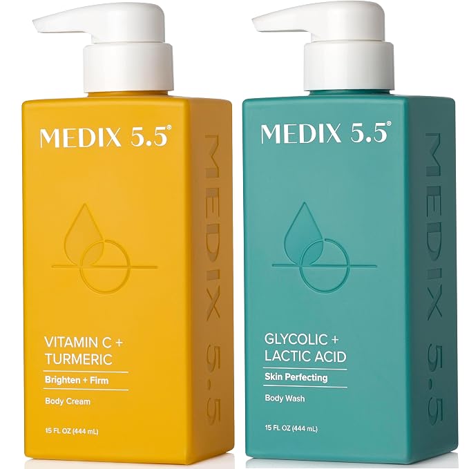 Medix 5.5 Exfoliating AHA Glycolic Acid Face & Body Wash Cleanser + Vitamin C by Medix55