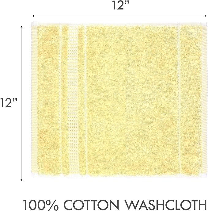 Melissa Linen, 4 Piece Washcloths, 12x12 in Turkish Soft Wash Cloth Set - Image 3