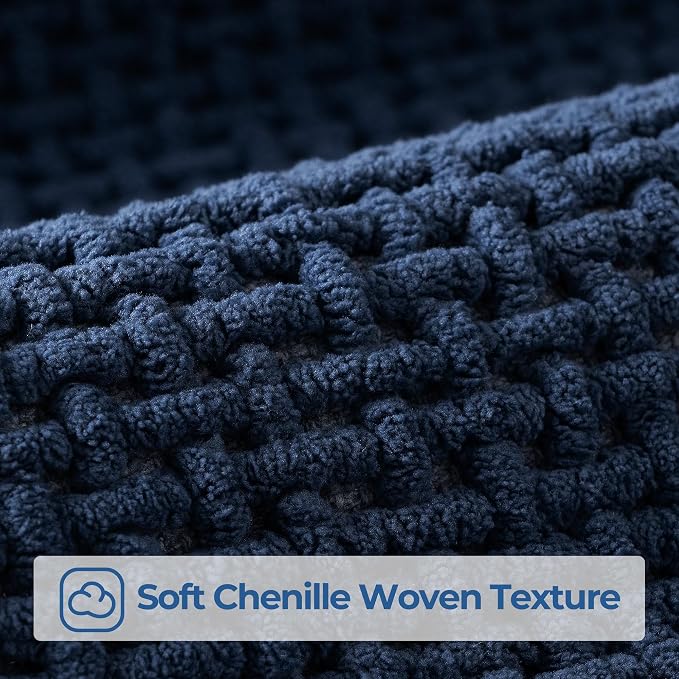 GRANNY SAYS Blue Bathroom Rugs, Absorbent Bath Mats 24" x 16", Soft Chenille - Image 6