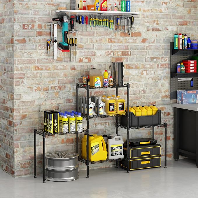 5 Tier Storage Racks Shelving, Heavy Steel Pantry Shelves, Adjustable Wire - Image 6