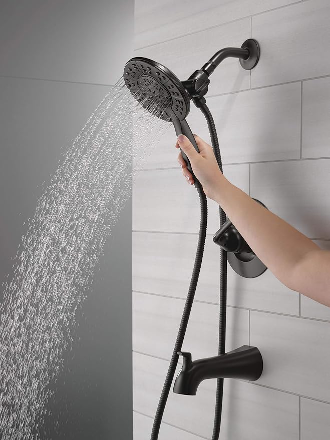 Delta Arvo 14 Series Matte Black Bathtub Shower Faucet Set - Image 2