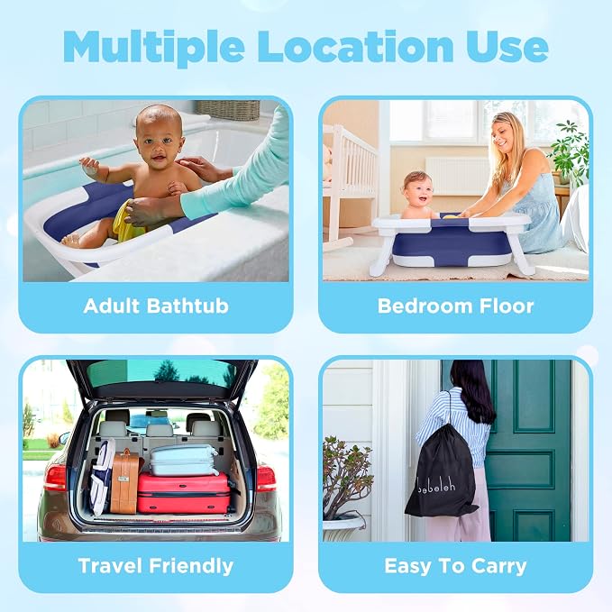 BEBELEH™ Collapsible Baby Bathtub – Bathtub + Baby tub Sling + Newborn Sling – - Image 6