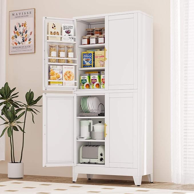 74.8" Tall Metal Food Cabinet, Storage Cabinets - Image 6
