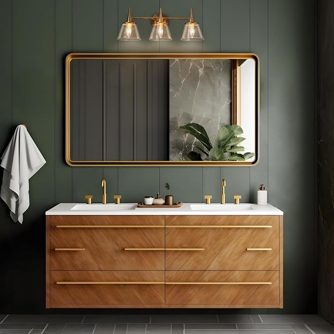 KSANA Gold Bathroom Light Fixtures, 22.5'' Modern Plating Brass Vanity Lights - Image 3