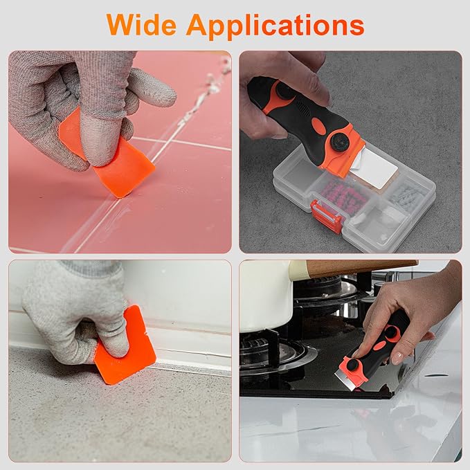 THINKWORK Caulking Tool Kit, 4 in 1 Caulk Remover Tool, Stainless Steel Caulk - Image 7