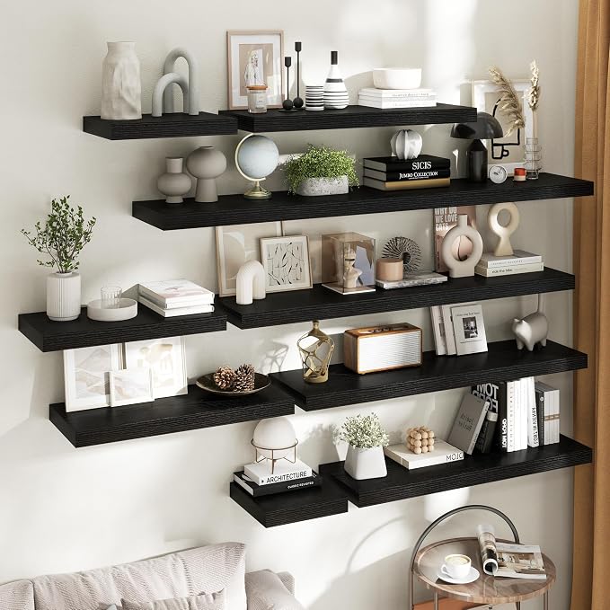 30 Inch Floating Shelves for Wall Set of 2, Easy Install Engineered Wood - Image 3