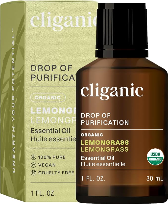 Cliganic Organic Lemongrass Essential Oil, 1oz by Cliganic