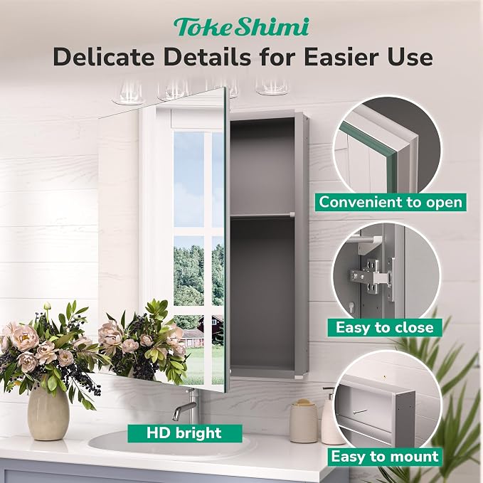 TokeShimi 14x18 Recessed Medicine Cabinet - Image 8