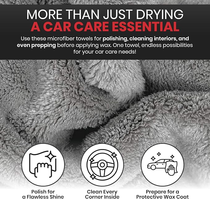 Platinum Microfiber Towels for Cars Extra Large Towel Set of 2 Drying Towels - Image 7
