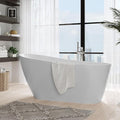 59'' Deep Soaking Acrylic Freestanding Bathtub, Modern White Tub by GarveeHome