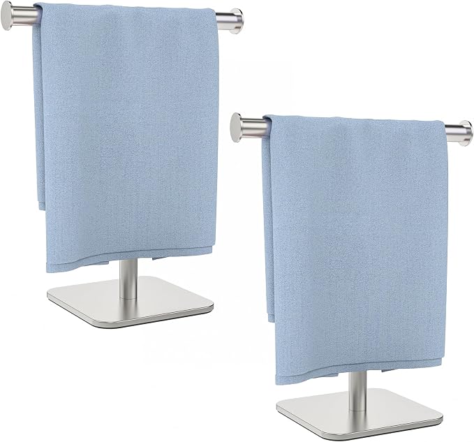 RUACQ T-Shape Hand Towel Holder Stand, Weighted Base Towel Rack, 304 Stainless by Ruacq