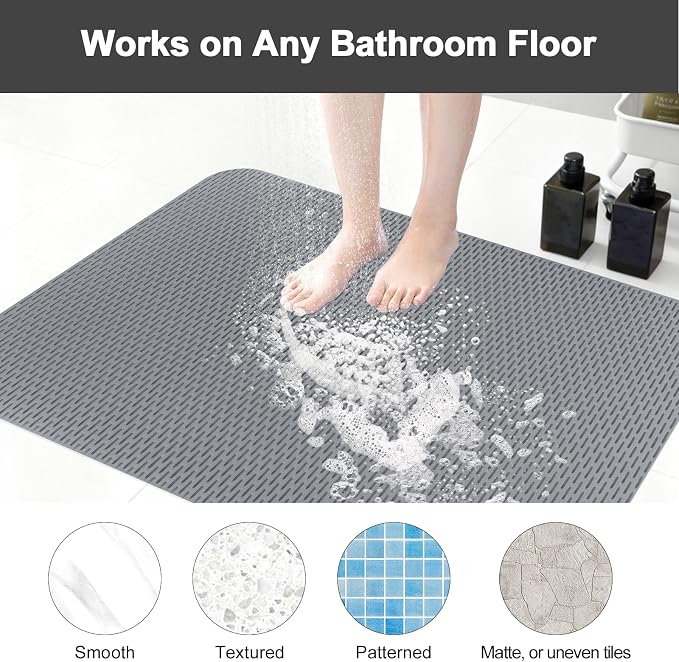 Extra Large Shower Mat: 47"x32" Non Slip Shower Mats - Image 5
