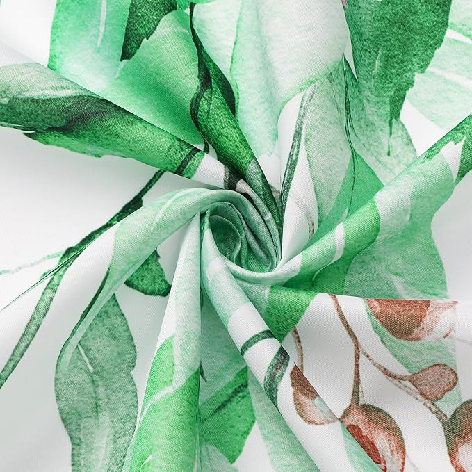 Gibelle Small Stall Shower Curtain 36 x 72, Narrow Emerald Green Floral Shower - Image 5