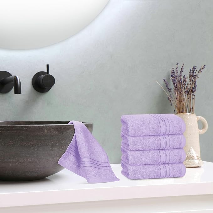 BOUTIQUO Ultra Soft Cotton Washcloths, Contains 12 Piece Face Cloths 12x12 inch - Image 4