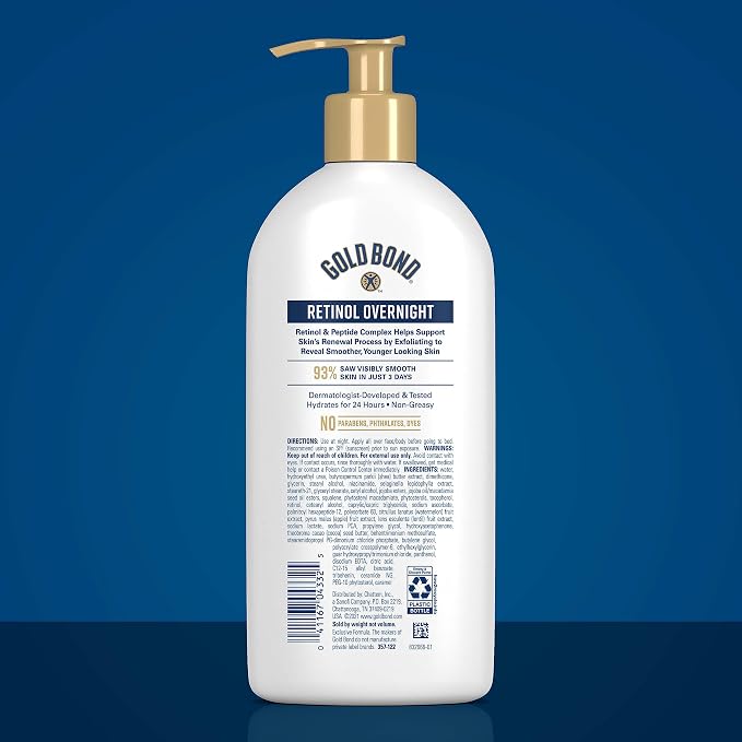 Gold Bond Age Renew Retinol Overnight Body & Face Lotion, - Image 2