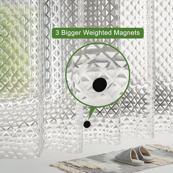 UFRIDAY 78 inch Long Plastic Clear Shower Curtain Liner, Waterproof Shower - Image 4