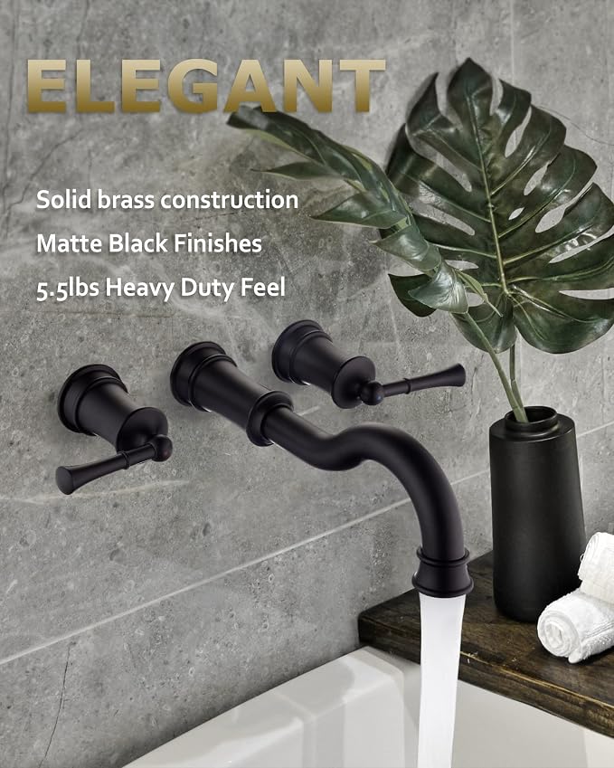Roman Bathtub Faucet Wall Mount Widespread Tub Filler - Image 2